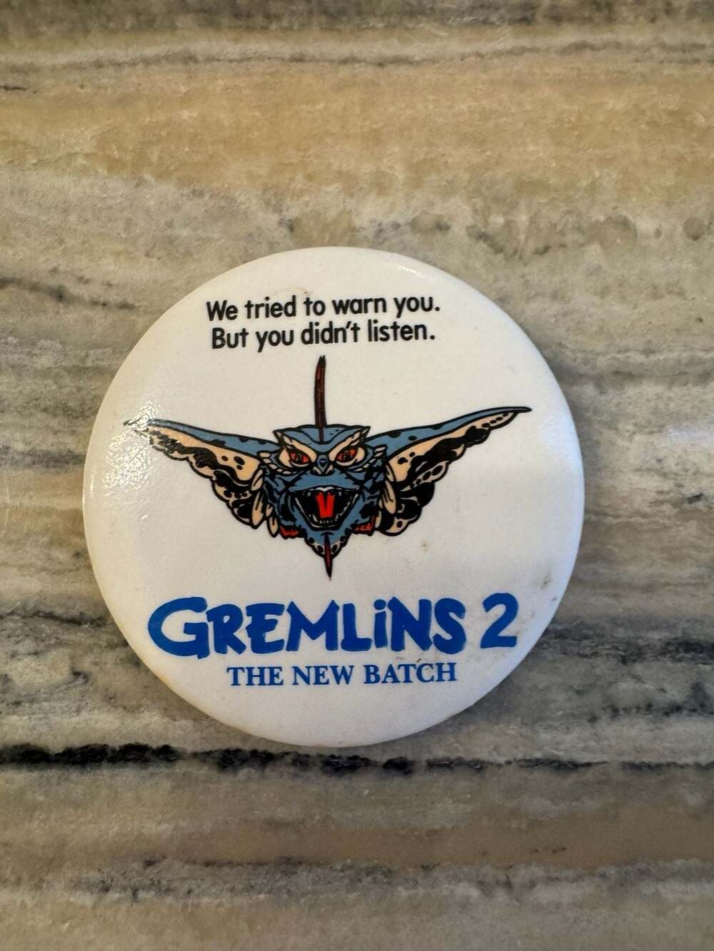 Vintage 1990 Gremlins 2 The New Batch Movie Promo Pinback Button